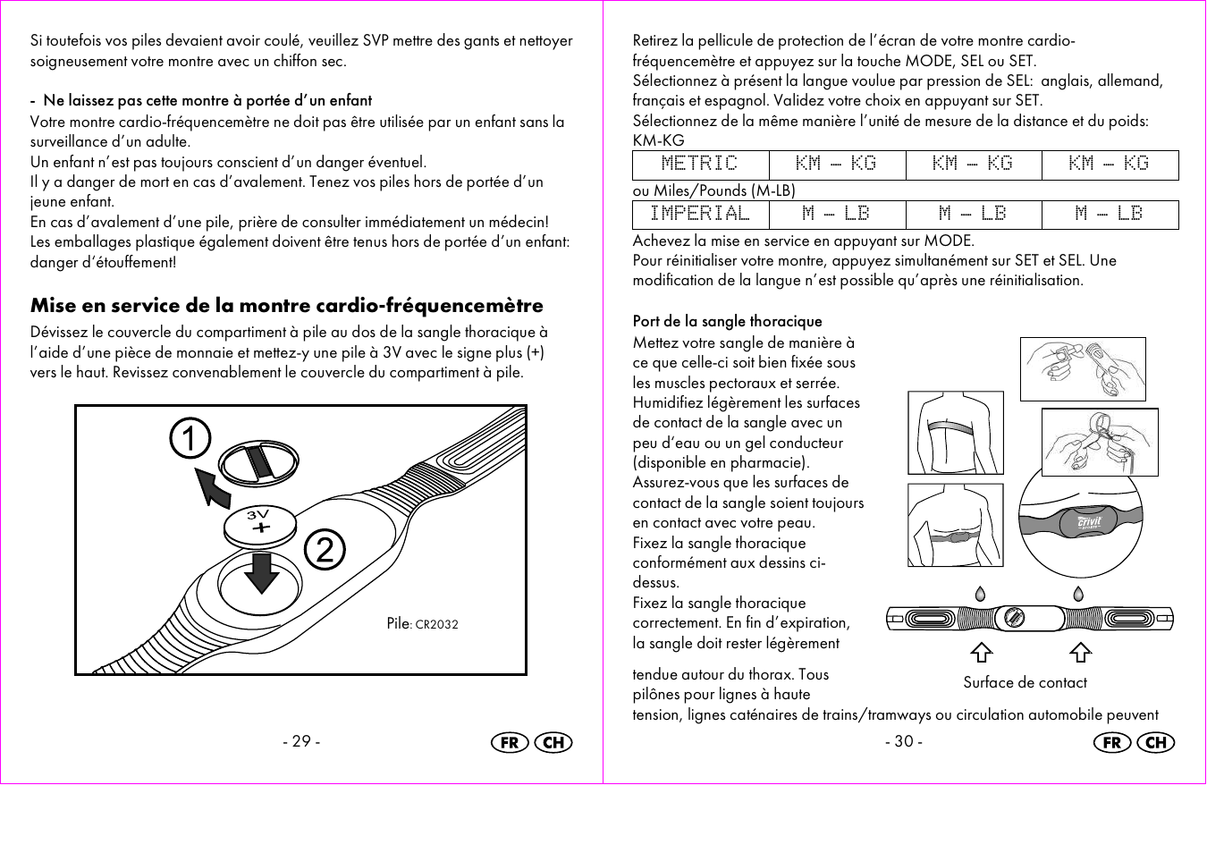 Mise en service de la montre cardio-fréquencemètre | Crivit 1-LD3473 User Manual | Page 16 / 48