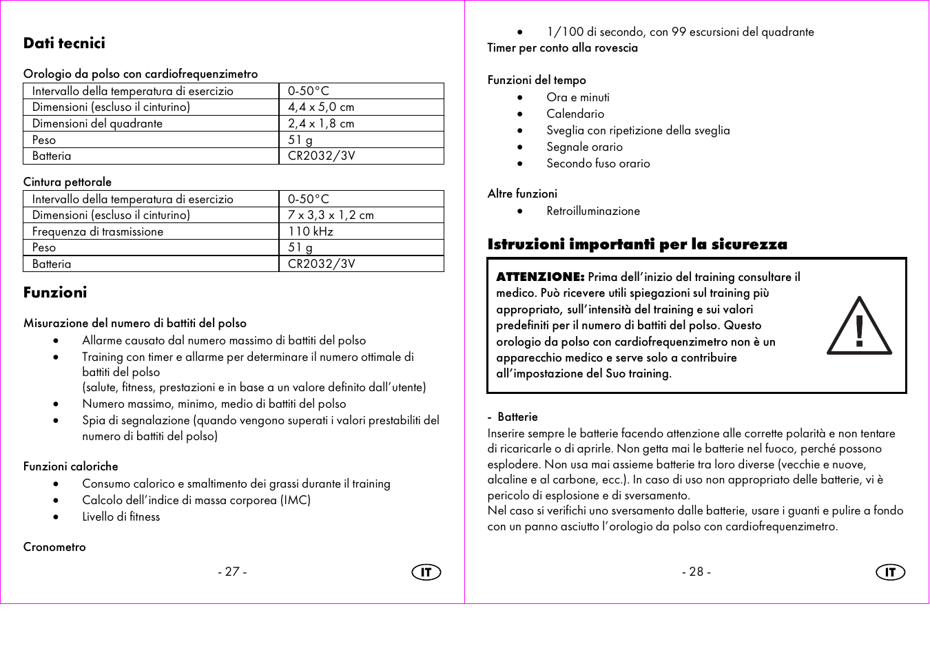 Dati tecnici, Funzioni, Istruzioni importanti per la sicurezza | Crivit 1-LD3473 User Manual | Page 15 / 60