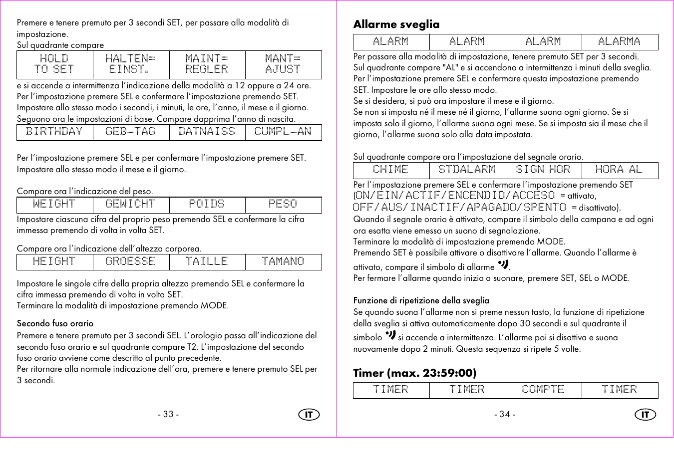 Allarme sveglia | Crivit 1-LD3473 User Manual | Page 18 / 60