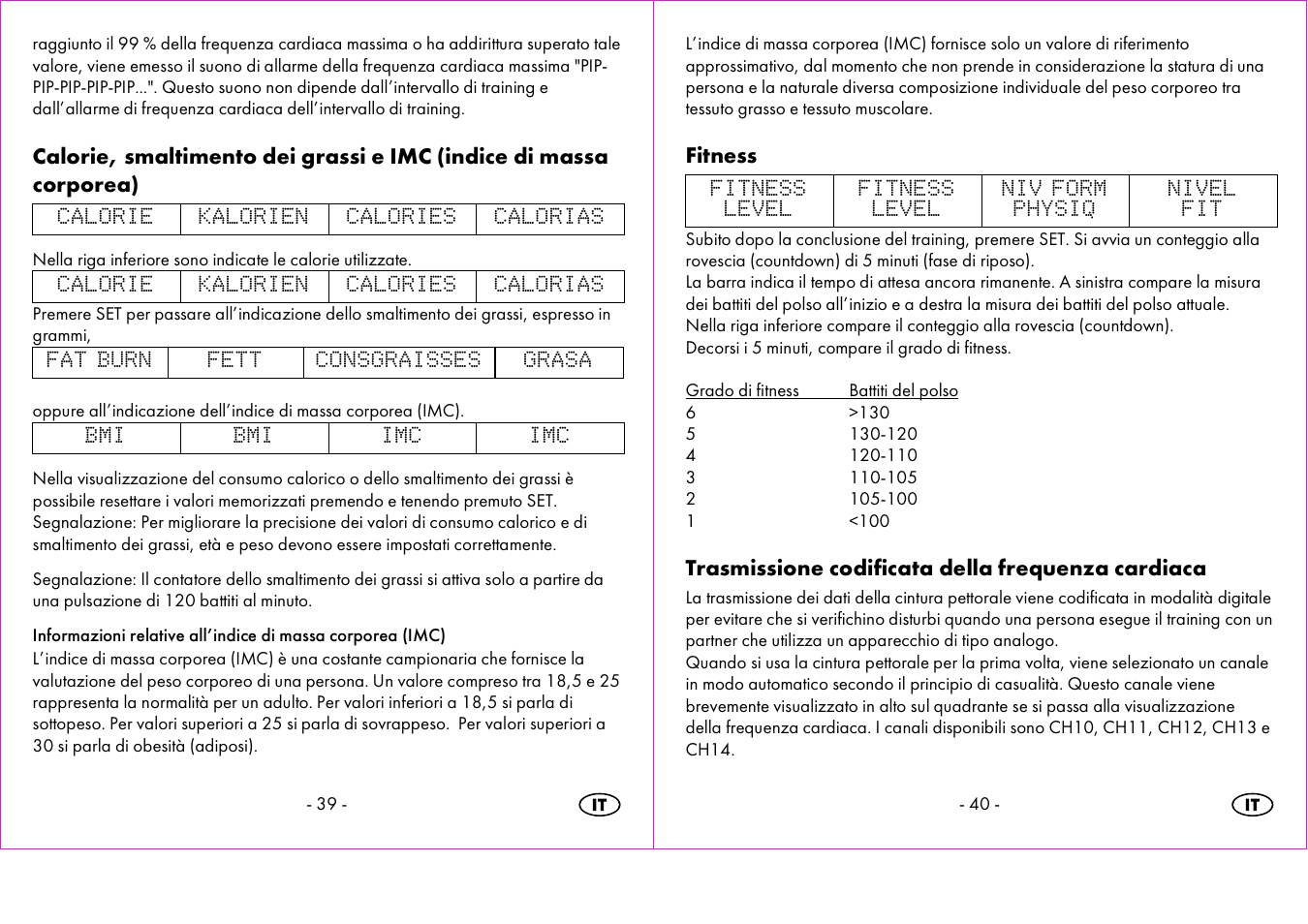 Fitness, Trasmissione codificata della frequenza cardiaca | Crivit 1-LD3473 User Manual | Page 21 / 60