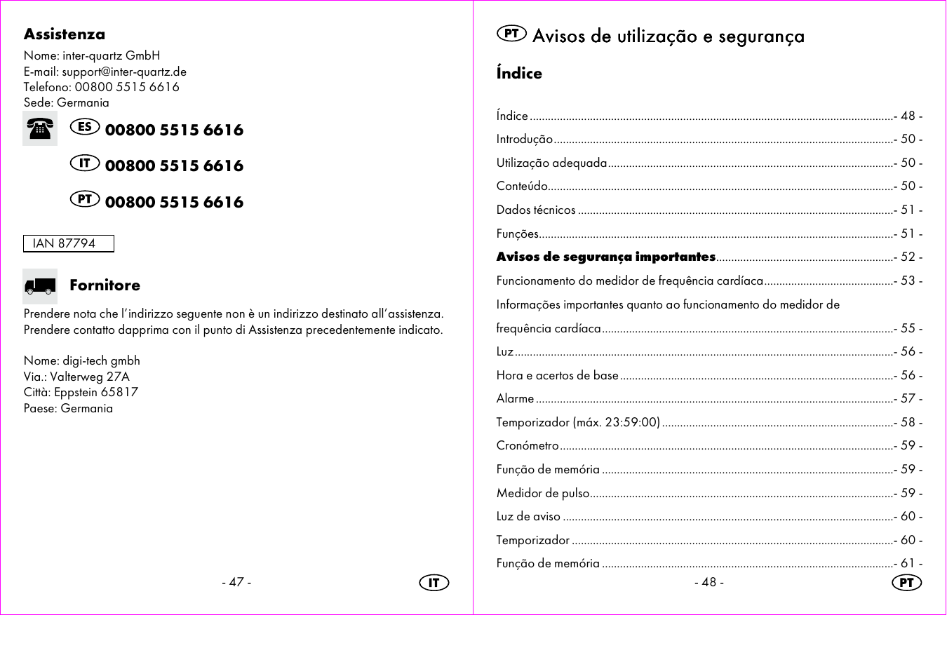 Avisos de utilização e | Crivit 1-LD3473 User Manual | Page 25 / 60