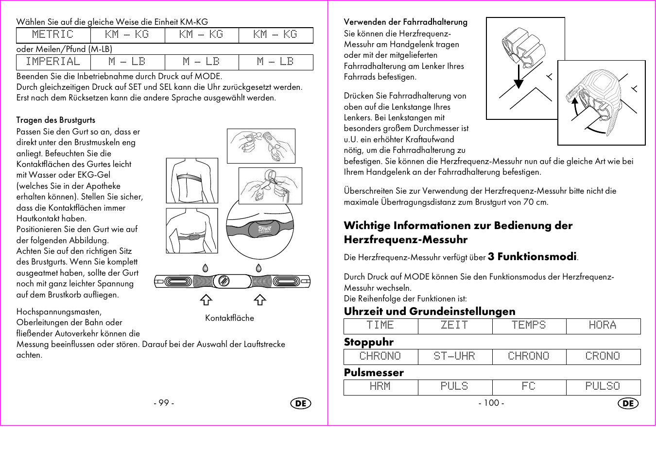 3 funktionsmodi, Uhrzeit und grundeinstellungen, Stoppuhr | Pulsmesser | Crivit 1-LD3473 User Manual | Page 51 / 60