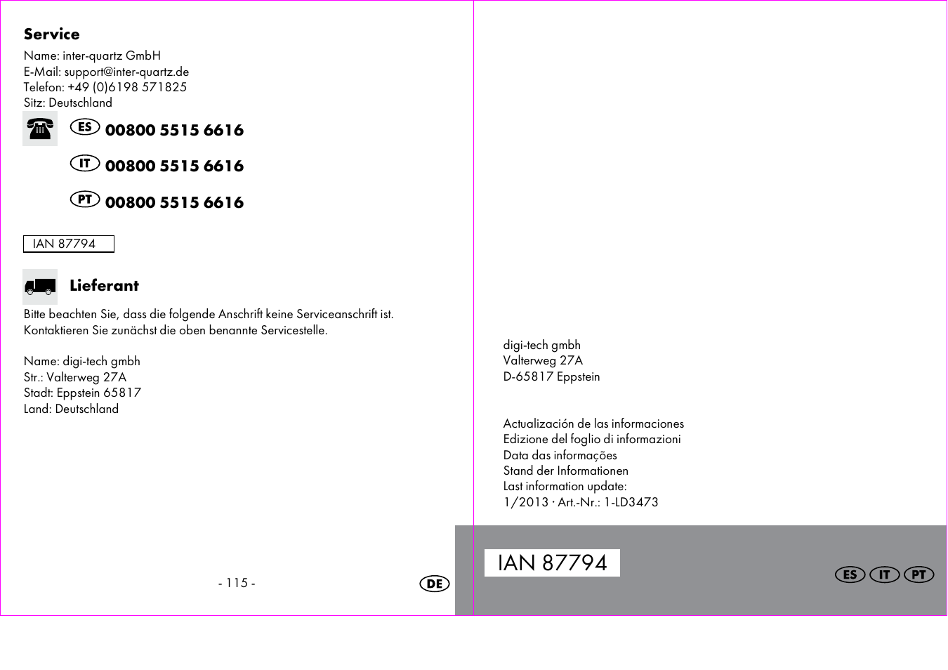 Crivit 1-LD3473 User Manual | Page 59 / 60