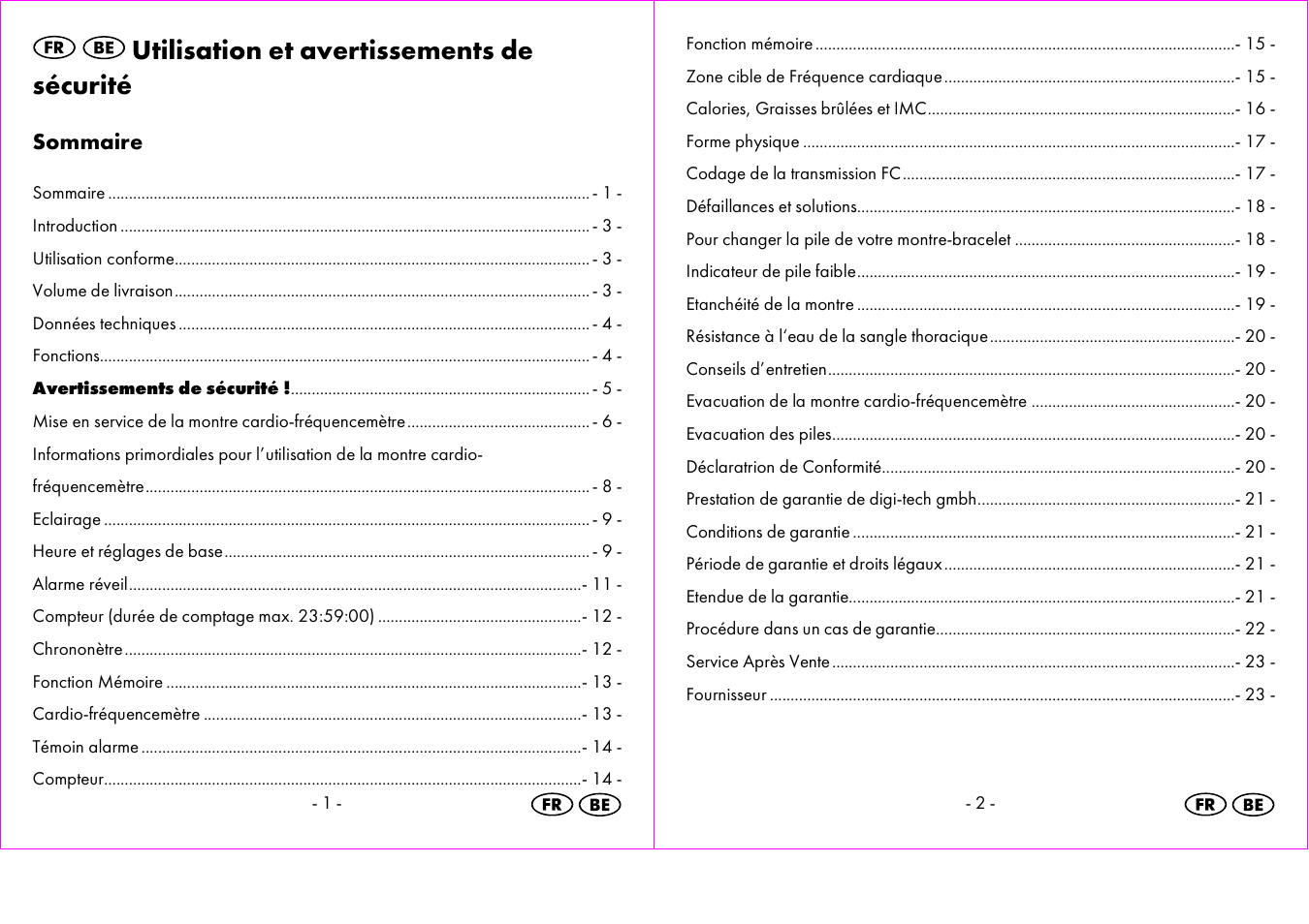 Utilisation et avertissements de sécurité | Crivit 1-LD3473 User Manual | Page 2 / 48