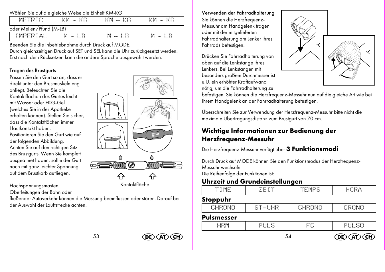 3 funktionsmodi, Uhrzeit und grundeinstellungen, Stoppuhr | Pulsmesser | Crivit 1-LD3473 User Manual | Page 28 / 48