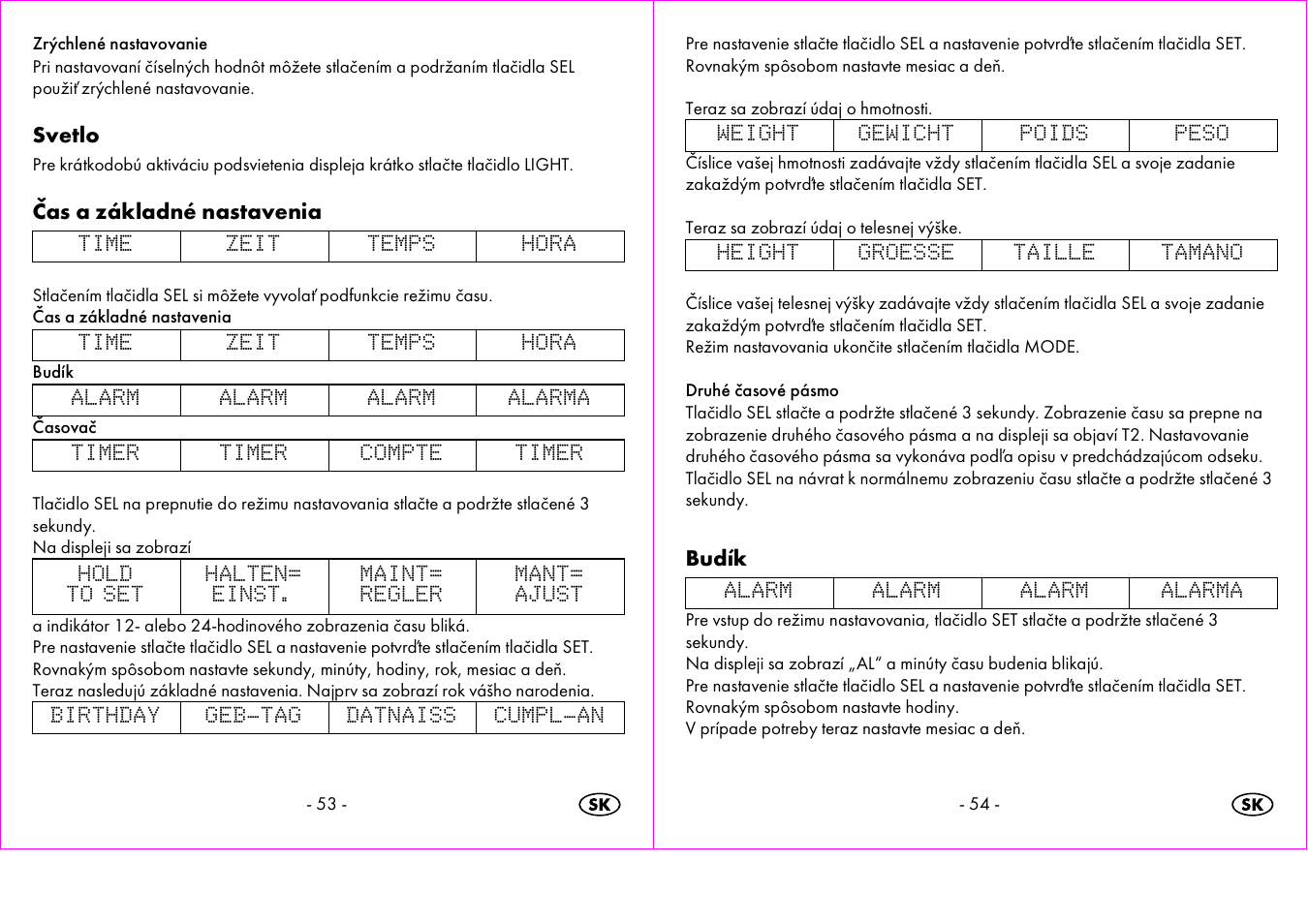 Svetlo, Čas a základné nastavenia, Budík | Crivit 1-LD3473 User Manual | Page 28 / 47