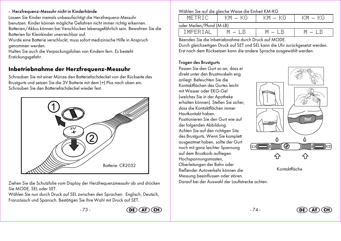 Inbetriebnahme der herzfrequenz-messuhr | Crivit 1-LD3473 User Manual | Page 38 / 47