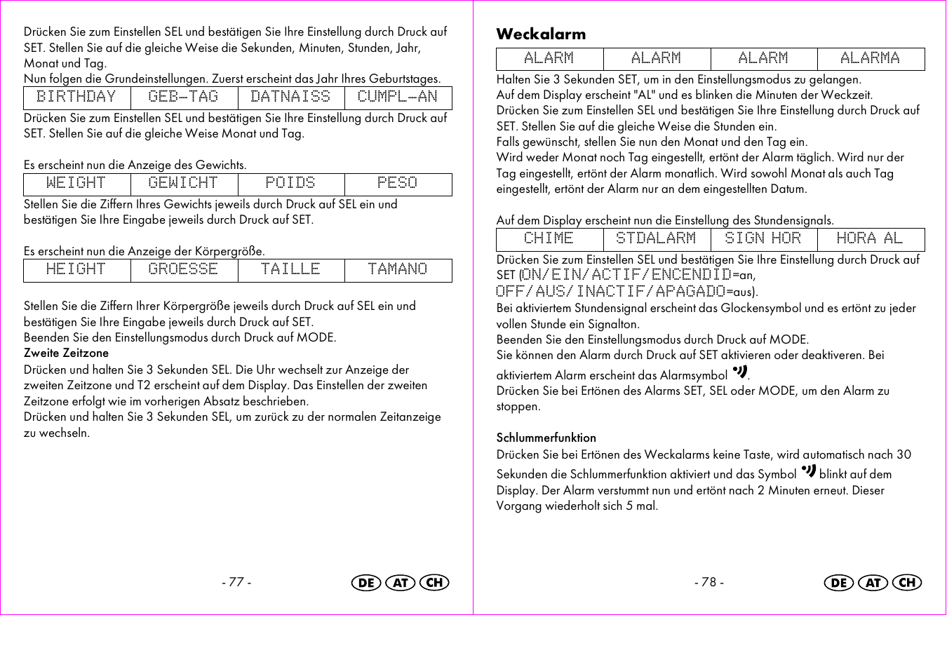 Weckalarm | Crivit 1-LD3473 User Manual | Page 40 / 47
