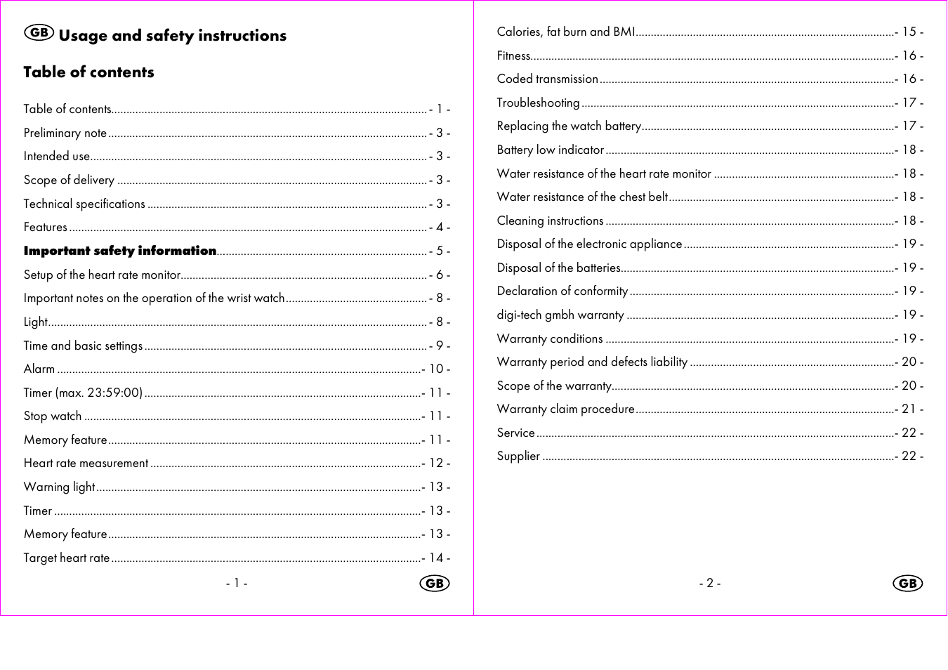 Crivit 1-LD3473 User Manual | Page 2 / 58