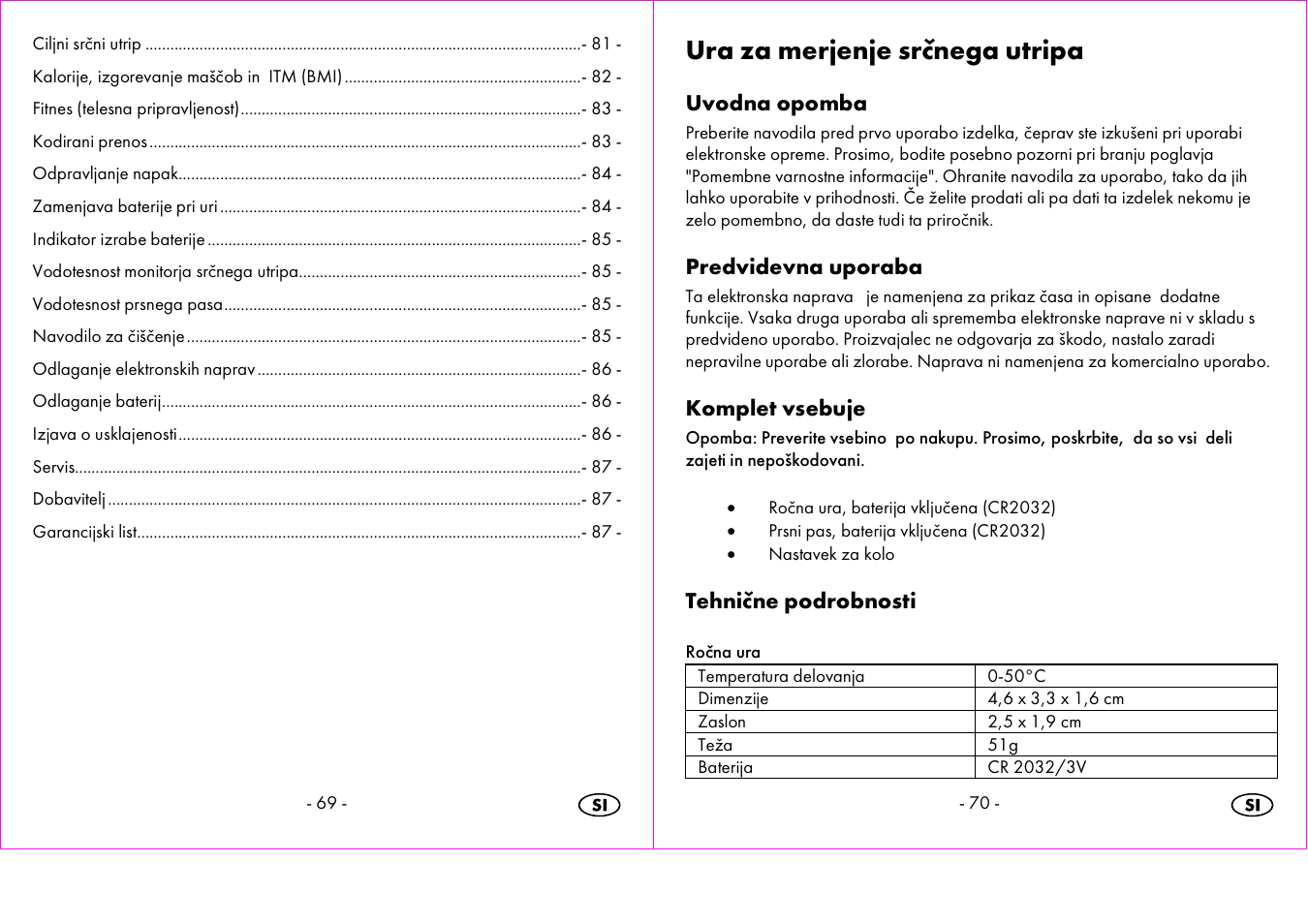 Ura za merjenje srčnega utripa | Crivit 1-LD3473 User Manual | Page 36 / 58