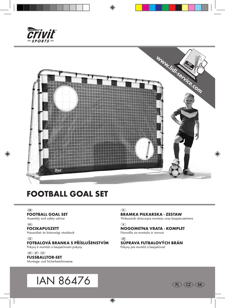 Crivit Football Goal Set User Manual | 19 pages