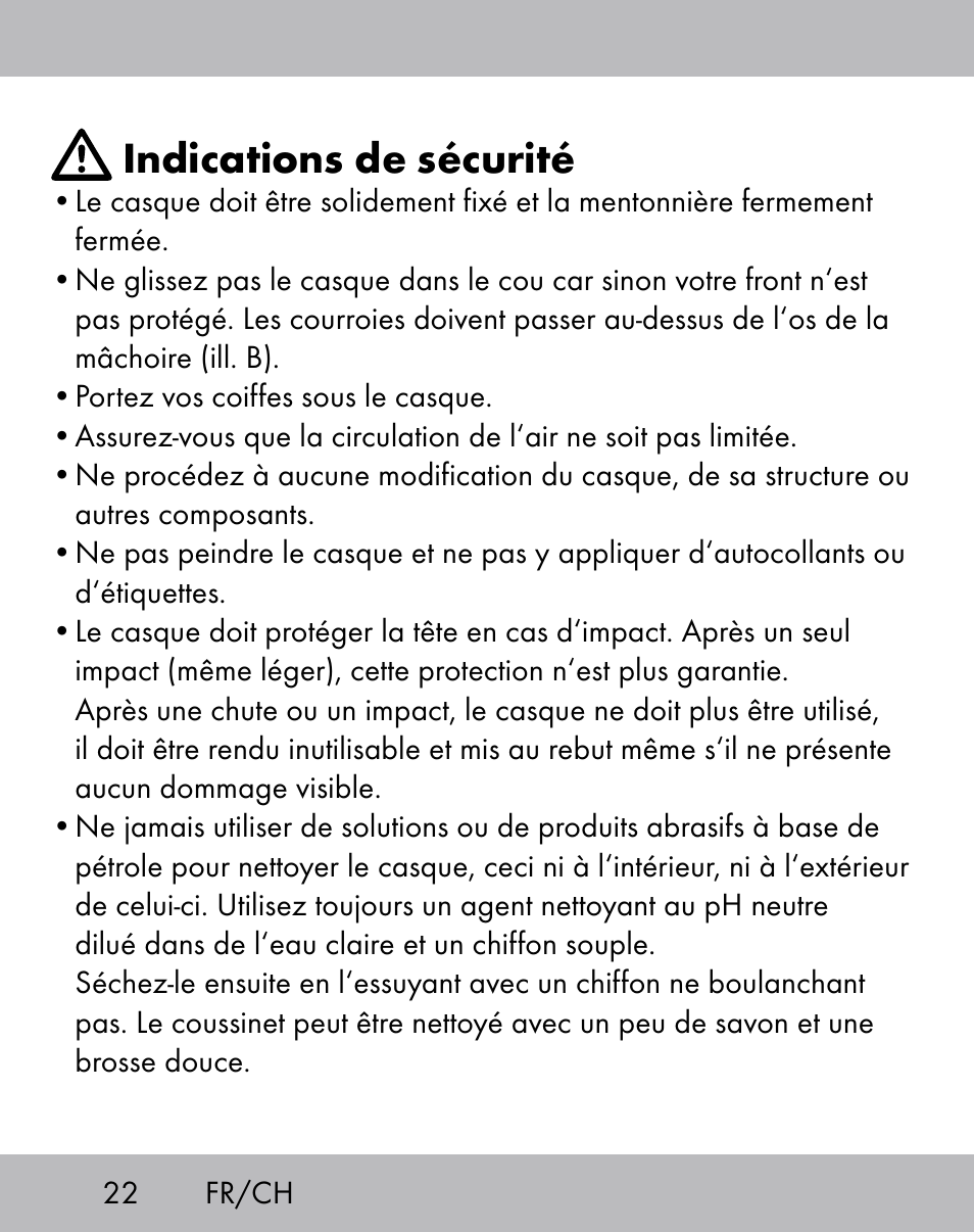 Indications de sécurité | Crivit ES-1656 User Manual | Page 20 / 54