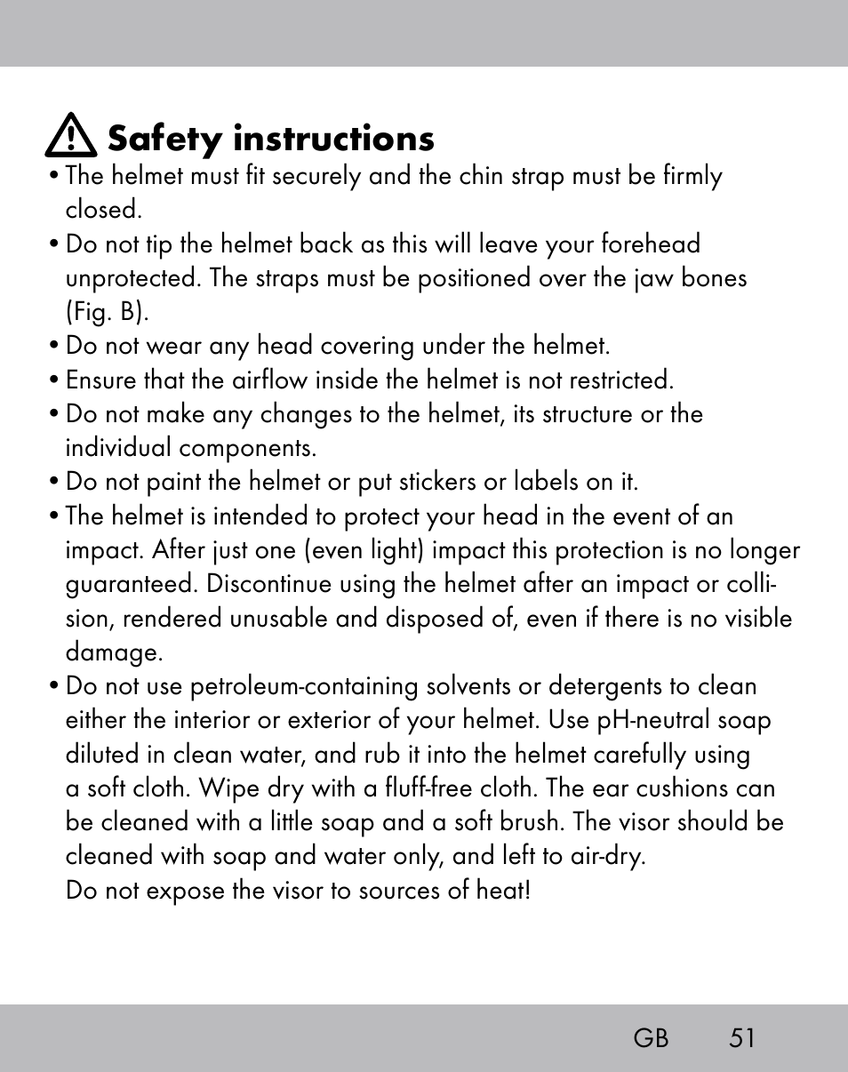 Safety instructions | Crivit ES-1656 User Manual | Page 49 / 54