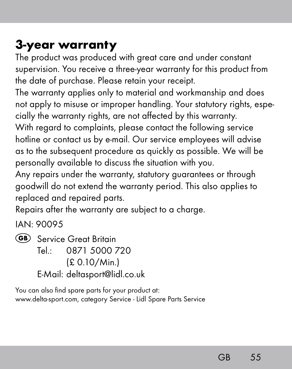 Year warranty | Crivit ES-1656 User Manual | Page 53 / 54