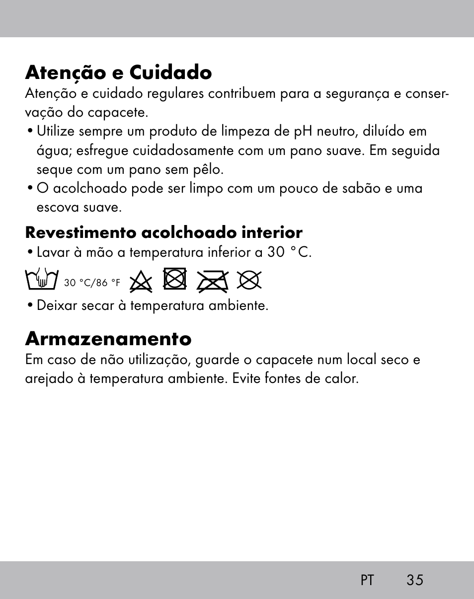 Atenção e cuidado, Armazenamento | Crivit ES-1656 User Manual | Page 33 / 58