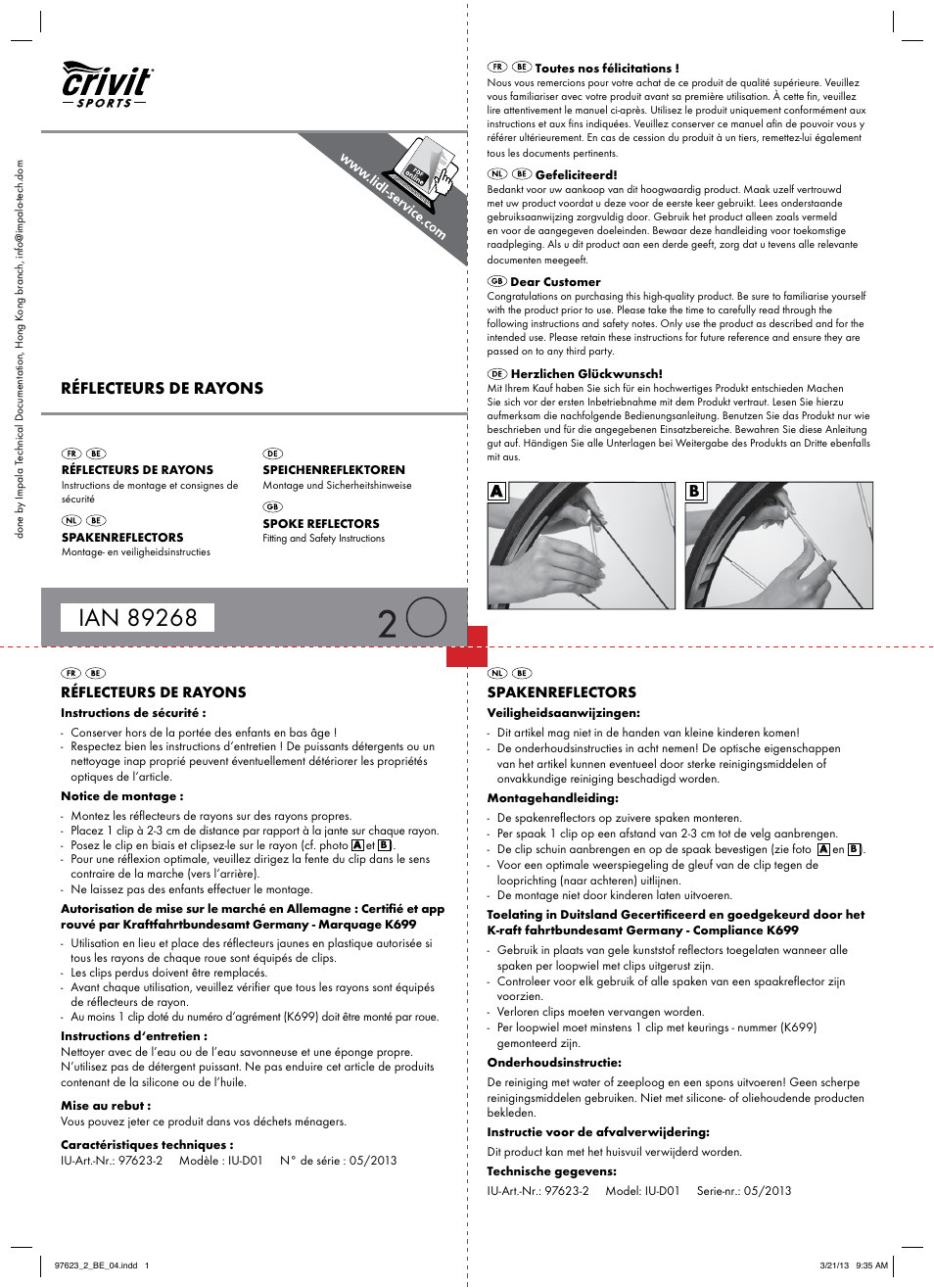 Crivit 97623-3 User Manual | 2 pages