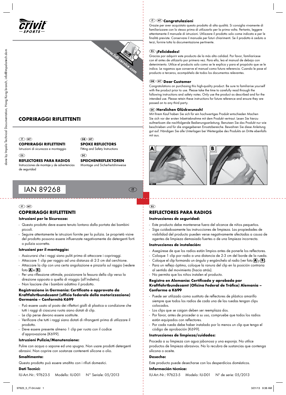 Crivit 97623-3 User Manual | 2 pages