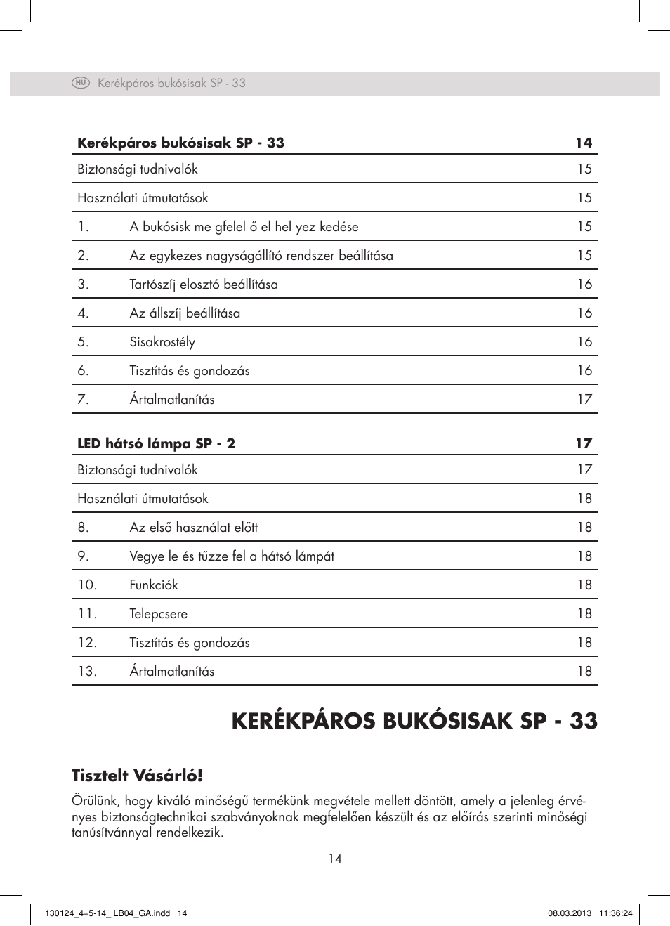 Kerékpáros bukósisak sp - 33, Tisztelt vásárló | Crivit SP - 33 User Manual | Page 12 / 42