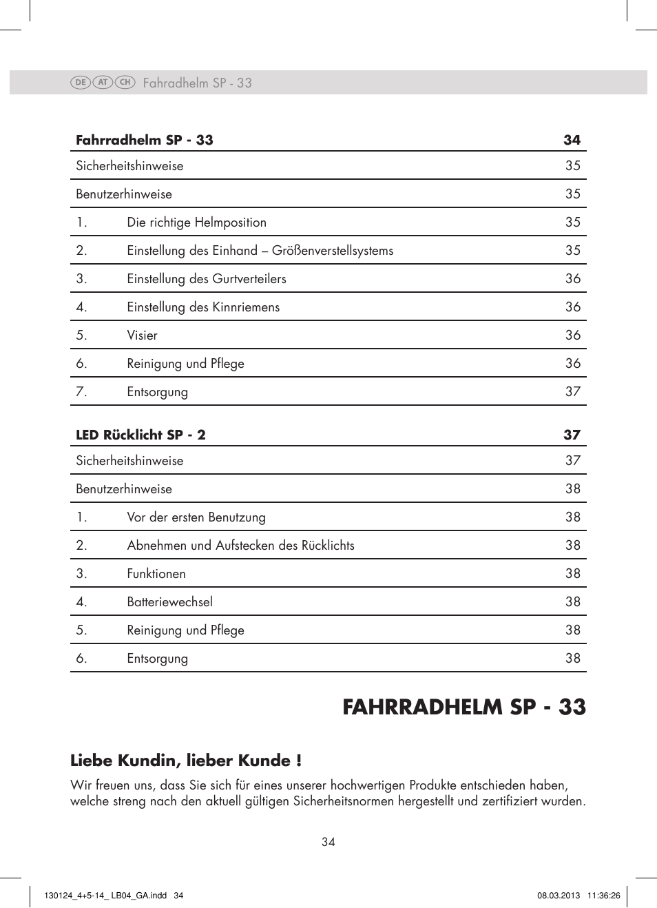 Fahrradhelm sp - 33, Liebe kundin, lieber kunde | Crivit SP - 33 User Manual | Page 32 / 42