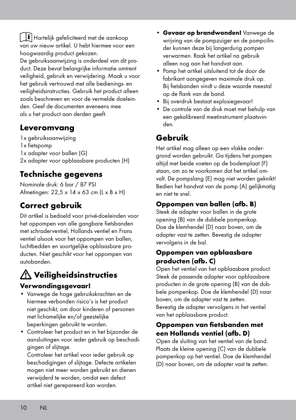 Leveromvang, Technische gegevens, Correct gebruik | Veiligheidsinstructies, Gebruik | Crivit SP-1619 User Manual | Page 10 / 16