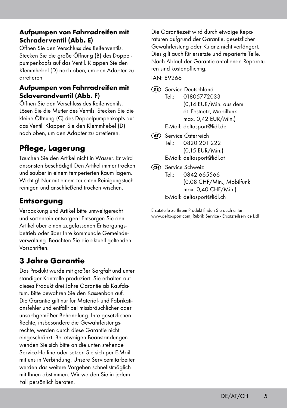 Pflege, lagerung, Entsorgung, 3 jahre garantie | Crivit SP-1619 User Manual | Page 5 / 16