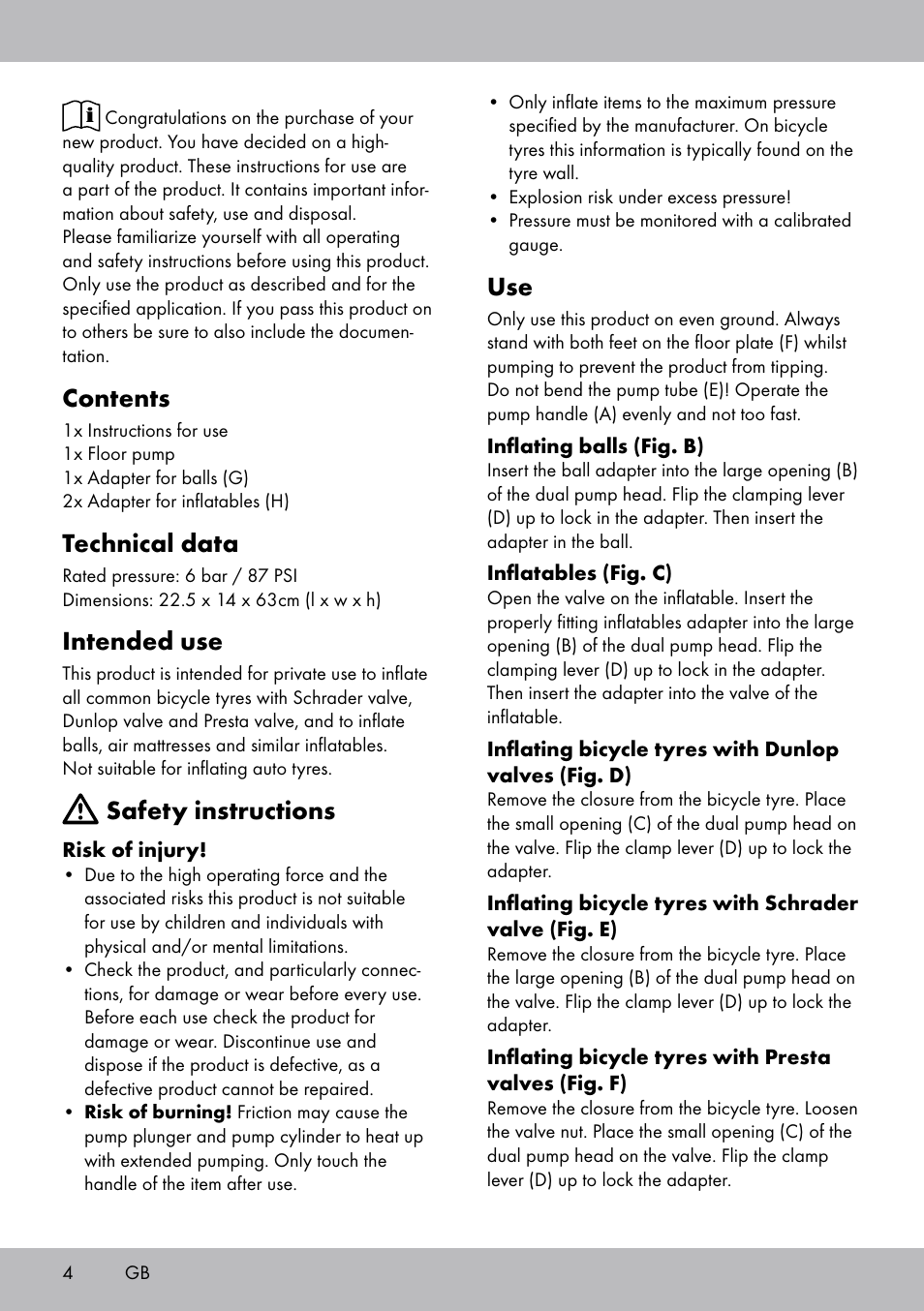 Crivit SP-1619 User Manual | Page 4 / 20