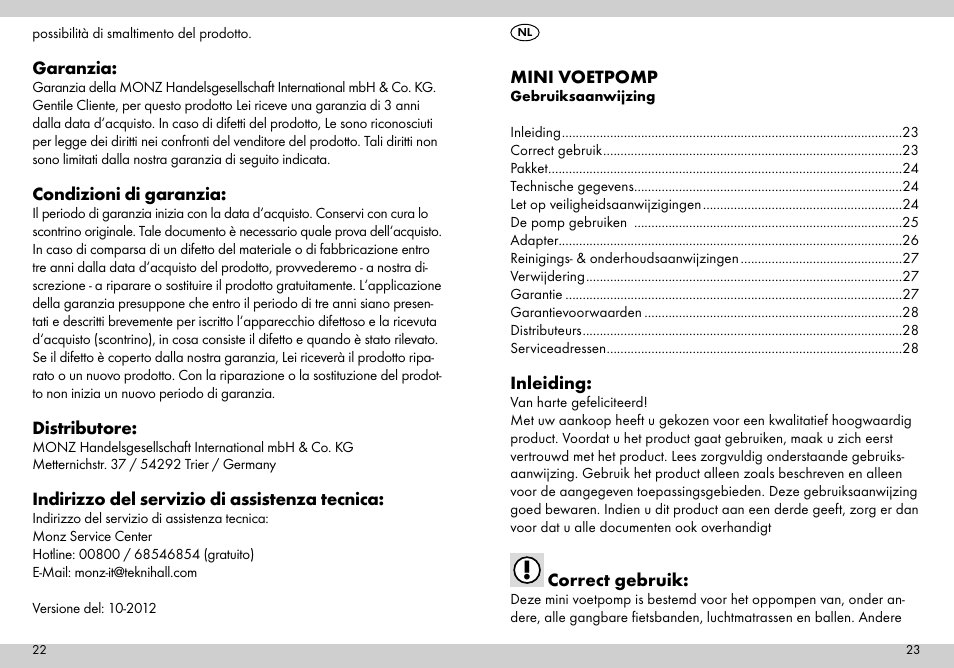 Crivit Mini Foot Pump User Manual | Page 12 / 19