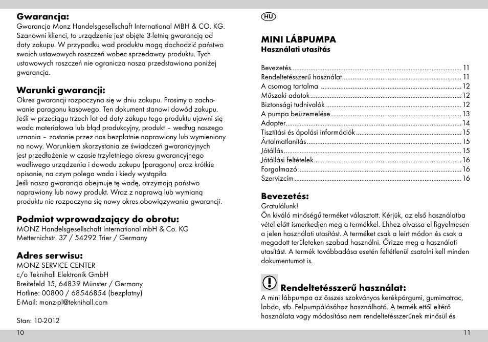 Crivit Mini Foot Pump User Manual | Page 6 / 25