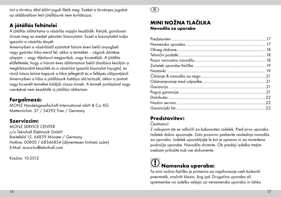 Crivit Mini Foot Pump User Manual | Page 9 / 25