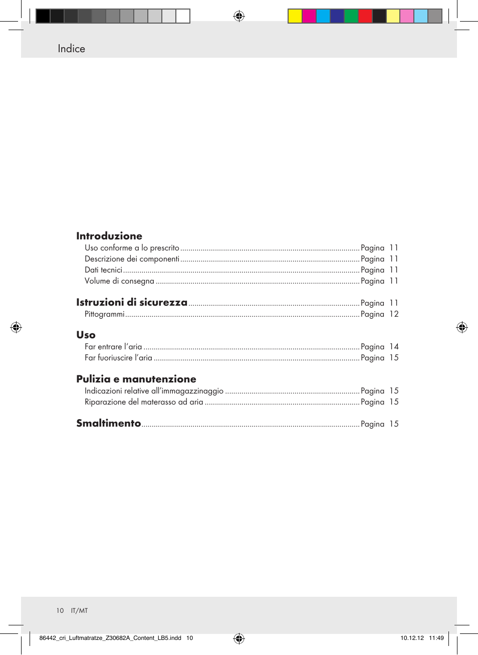 Indice | Crivit Z30682A User Manual | Page 10 / 34