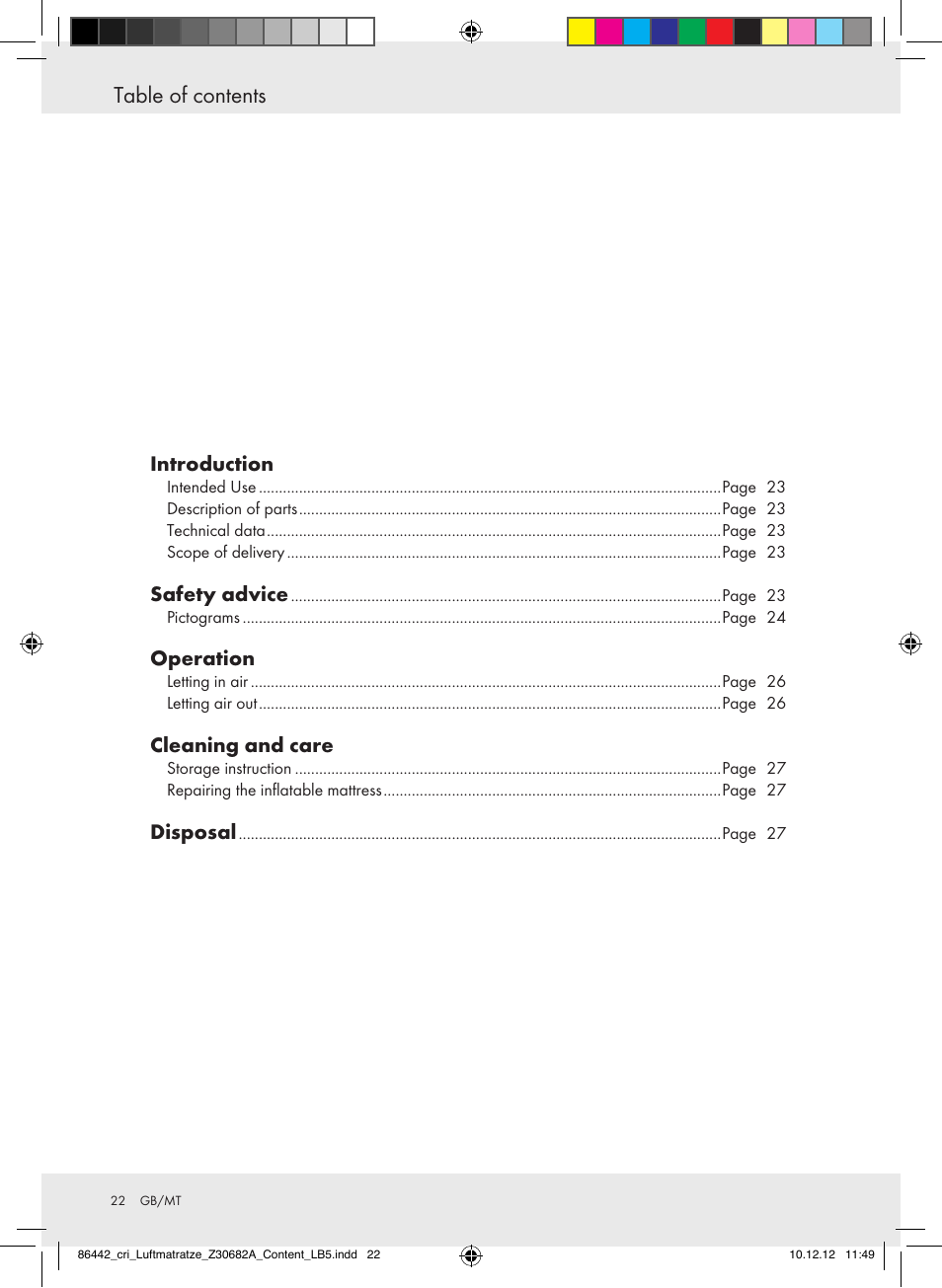 Crivit Z30682A User Manual | Page 22 / 34