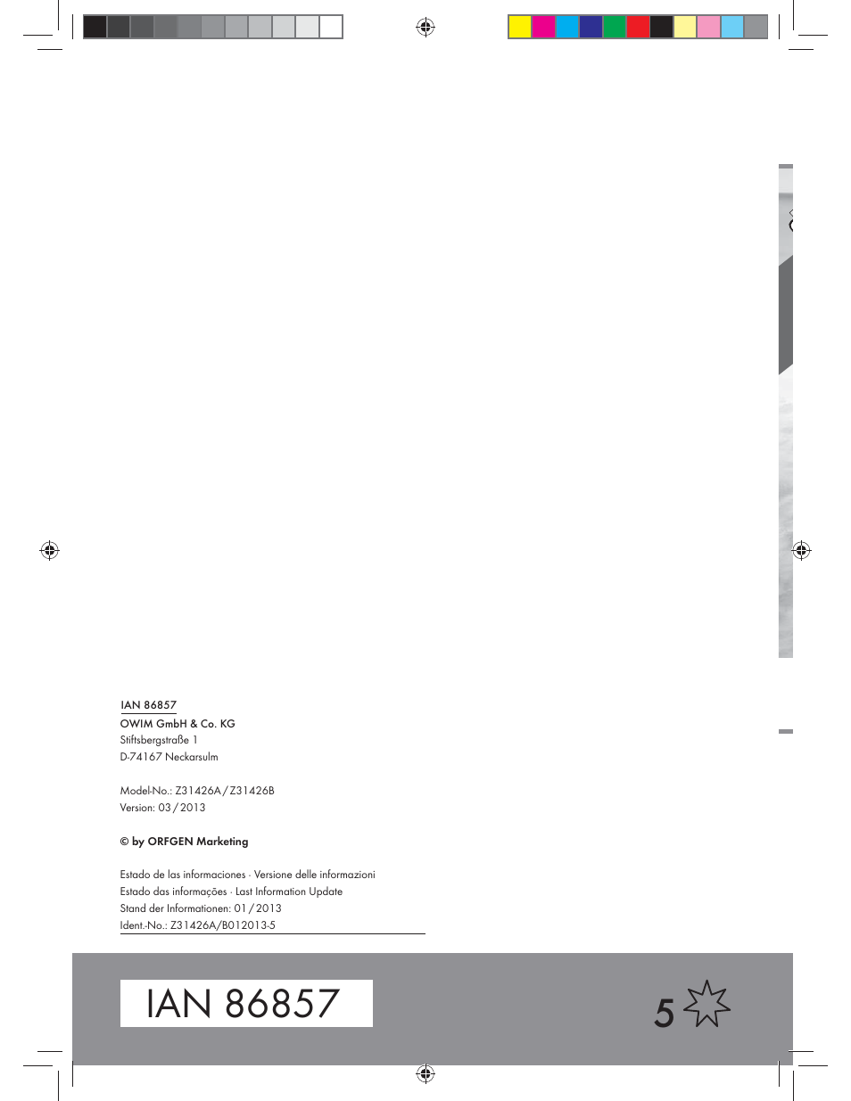 Crivit Z31426A_B User Manual | Page 34 / 34