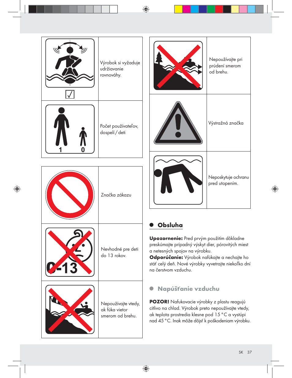 Obsluha, Napúšťanie vzduchu | Crivit Z31426A_B User Manual | Page 37 / 46