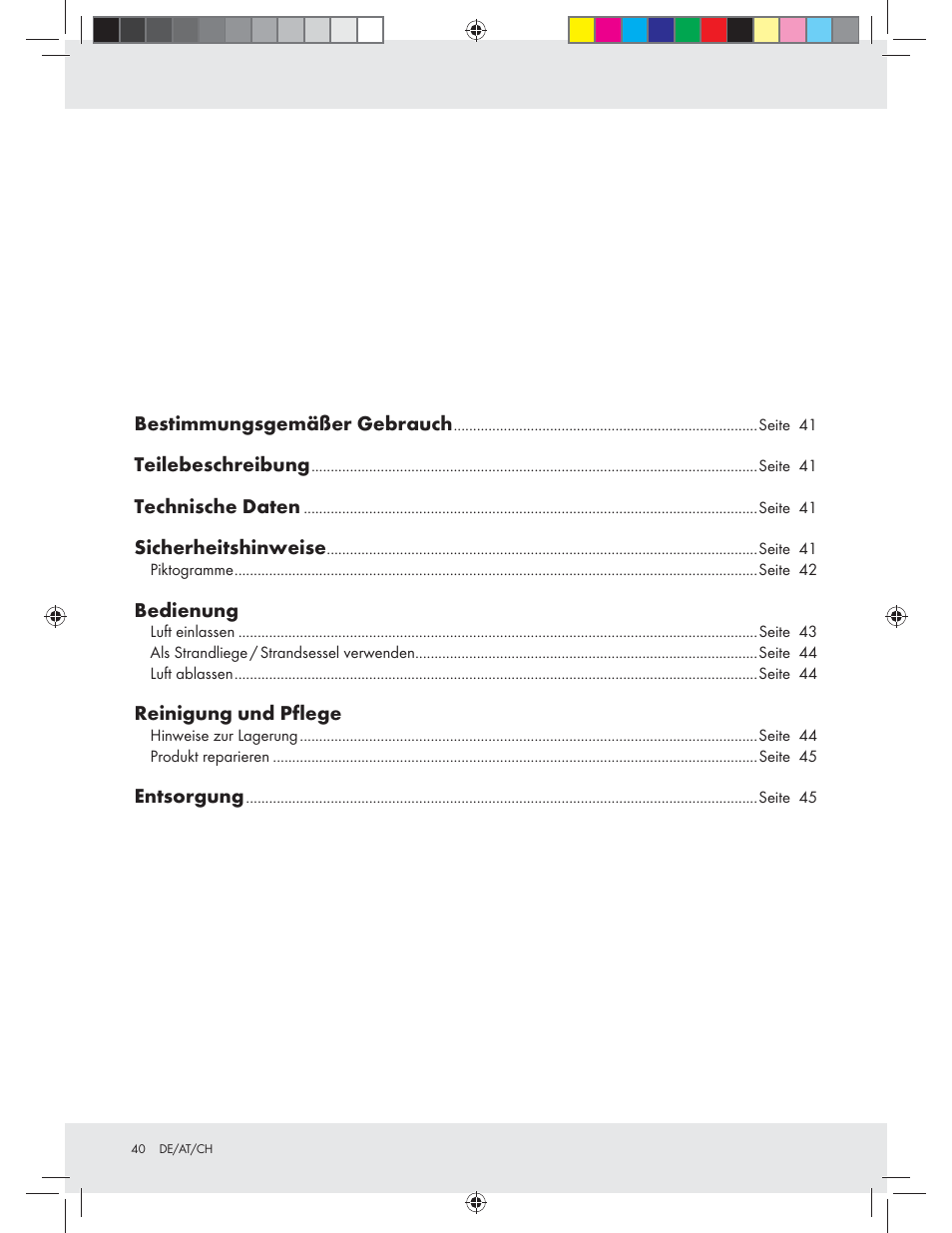 Crivit Z31426A_B User Manual | Page 40 / 46