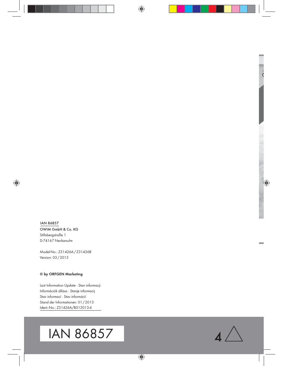 Crivit Z31426A_B User Manual | Page 46 / 46