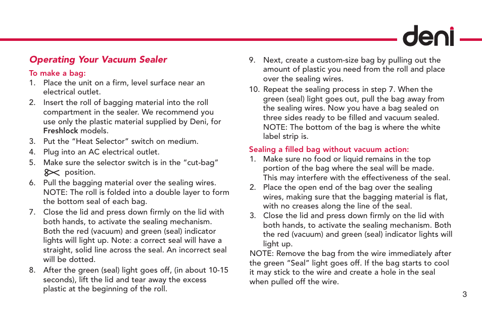 Deni Freshlock 1831 User Manual | Page 4 / 10