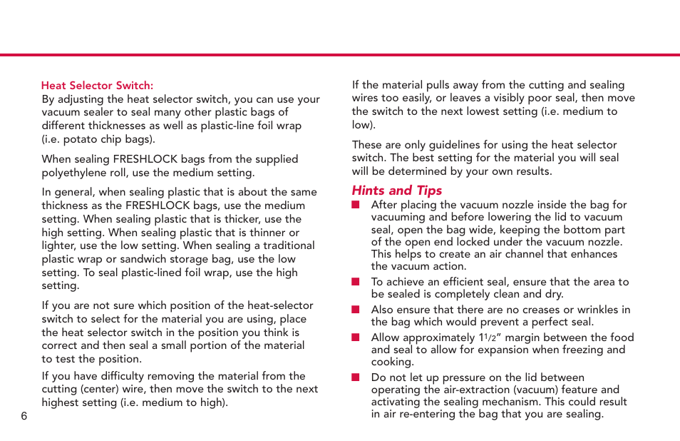Hints and tips | Deni Freshlock 1831 User Manual | Page 7 / 10