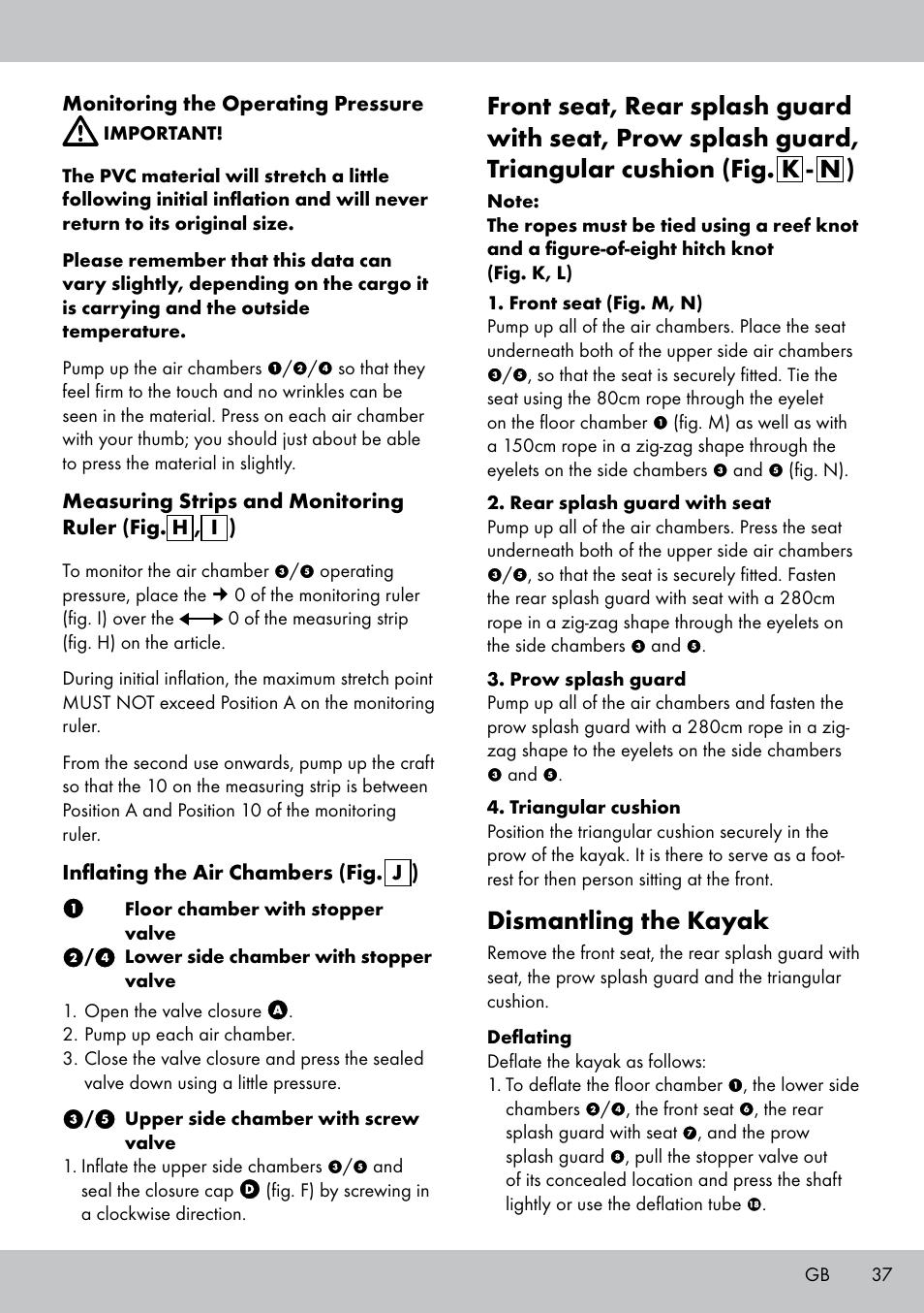 Dismantling the kayak | Crivit 2-PERSONEN-KAJAK User Manual | Page 35 / 38