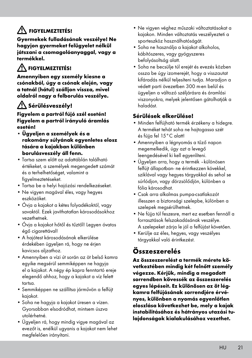 Összeszerelés | Crivit 2-PERSONEN-KAJAK User Manual | Page 19 / 54