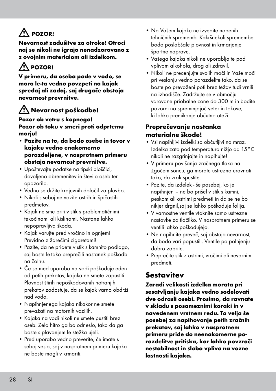 Sestavitev | Crivit 2-PERSONEN-KAJAK User Manual | Page 26 / 54