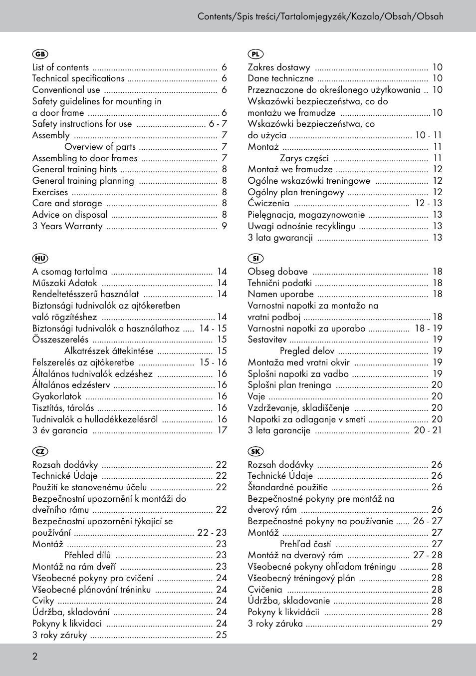 Crivit MR-1442 User Manual | Page 2 / 36