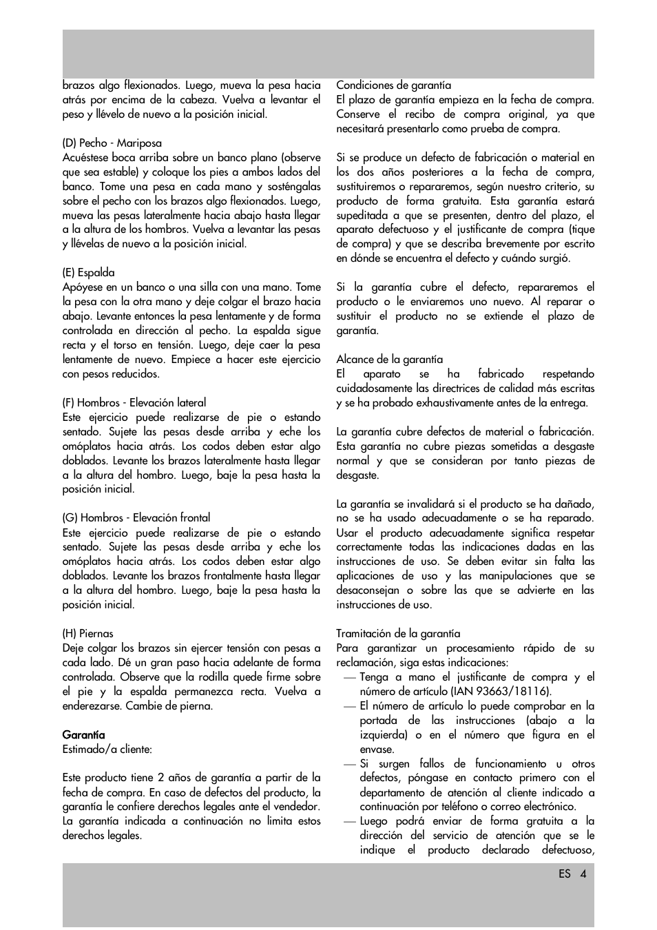 Crivit 10.3kg Dumbbell Set User Manual | Page 4 / 18