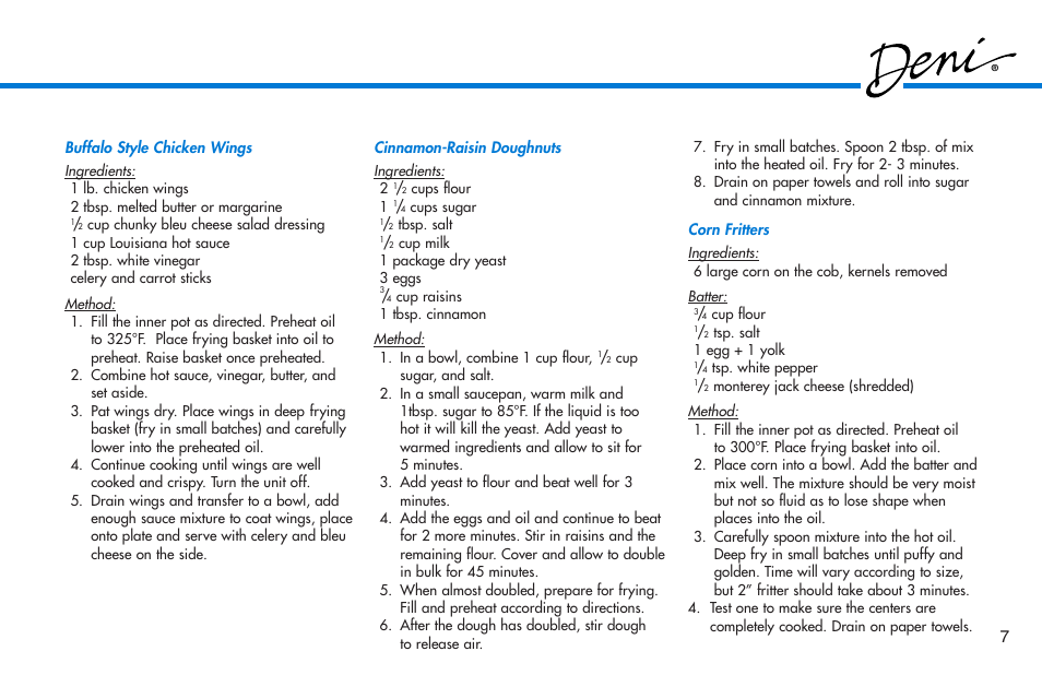 Deni 1.25 Qt. Deep Fryer 9301 User Manual | Page 8 / 9