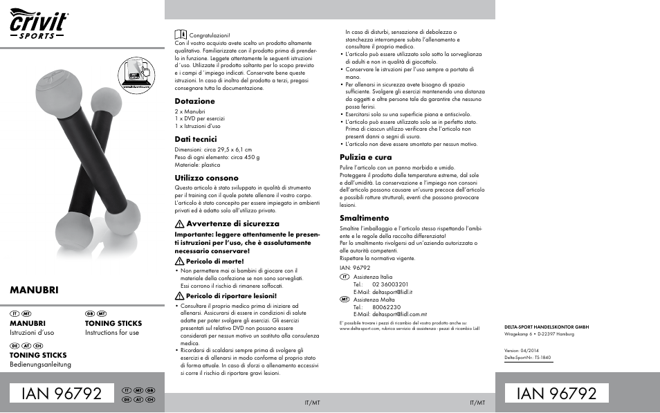 Crivit TS-1840 User Manual | 2 pages