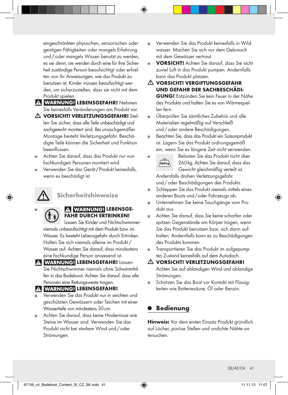 Sicherheitshinweise, Bedienung | Crivit Z31423 User Manual | Page 41 / 45