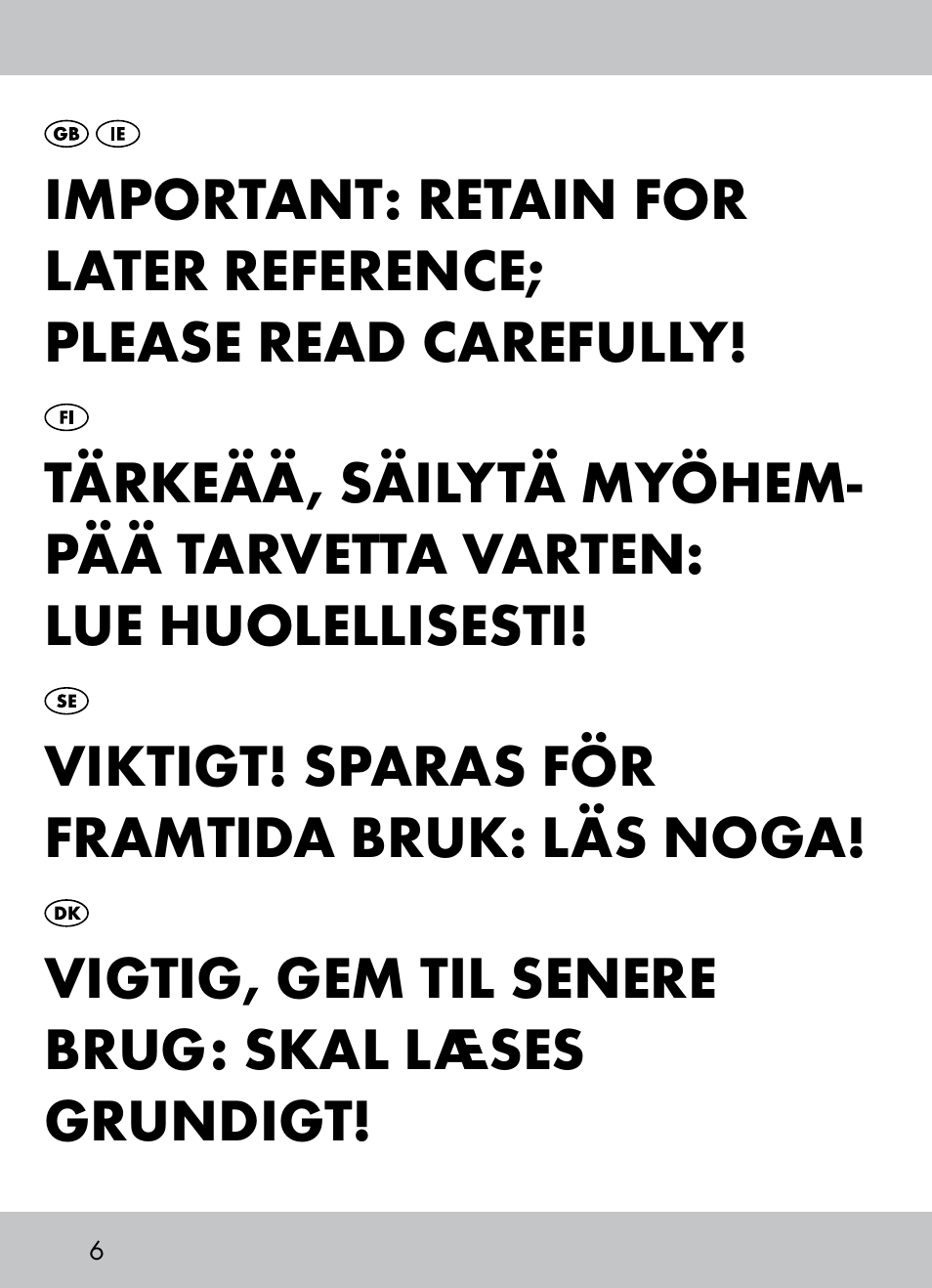 Viktigt! sparas för framtida bruk: läs noga, Vigtig, gem til senere brug: skal læses grundigt | Crivit Beach Chair User Manual | Page 4 / 36