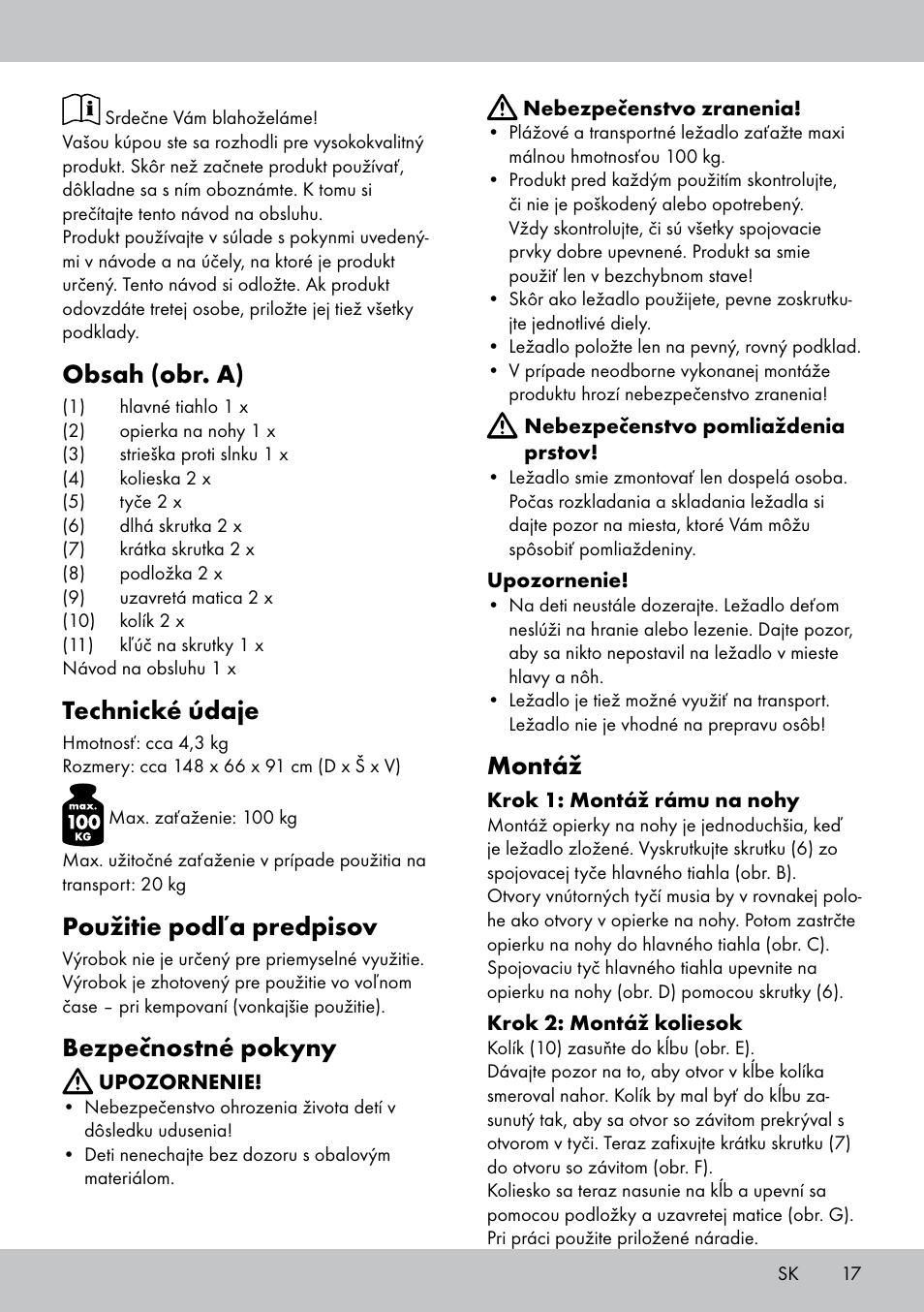 Crivit SL-1836 User Manual | Page 17 / 24