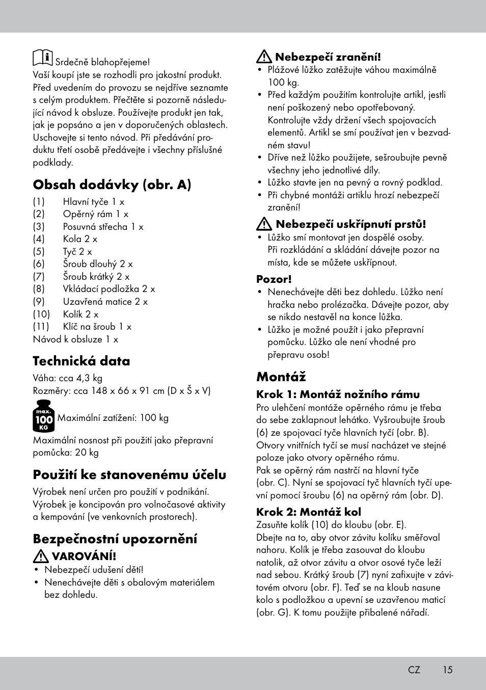 Crivit SL-1835 User Manual | Page 15 / 24