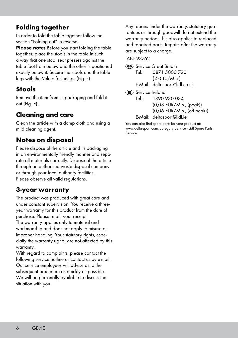 Folding together, Stools, Cleaning and care | Year warranty | Crivit KS-1845 User Manual | Page 4 / 18