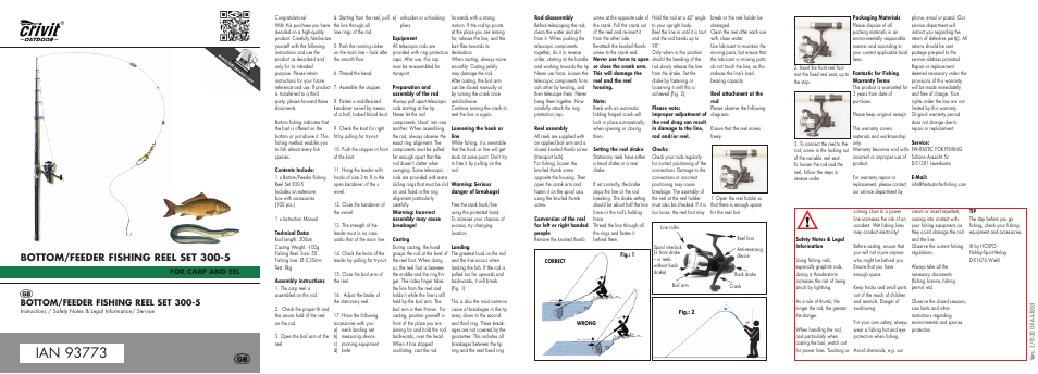 Mi-feeder-2014-gb.pdf, Bottom/feeder fishing reel set 300-5 | Crivit 300-5 User Manual | Page 8 / 18